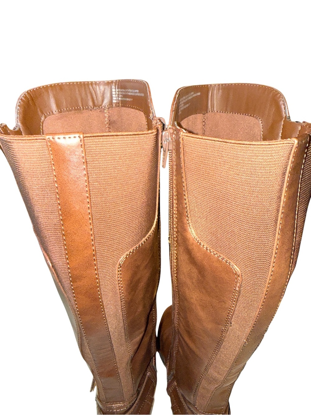 Merona Adeline Brown Zip Up Faux Leather Riding Boots, Size 7.5 - Picture 5 of 8